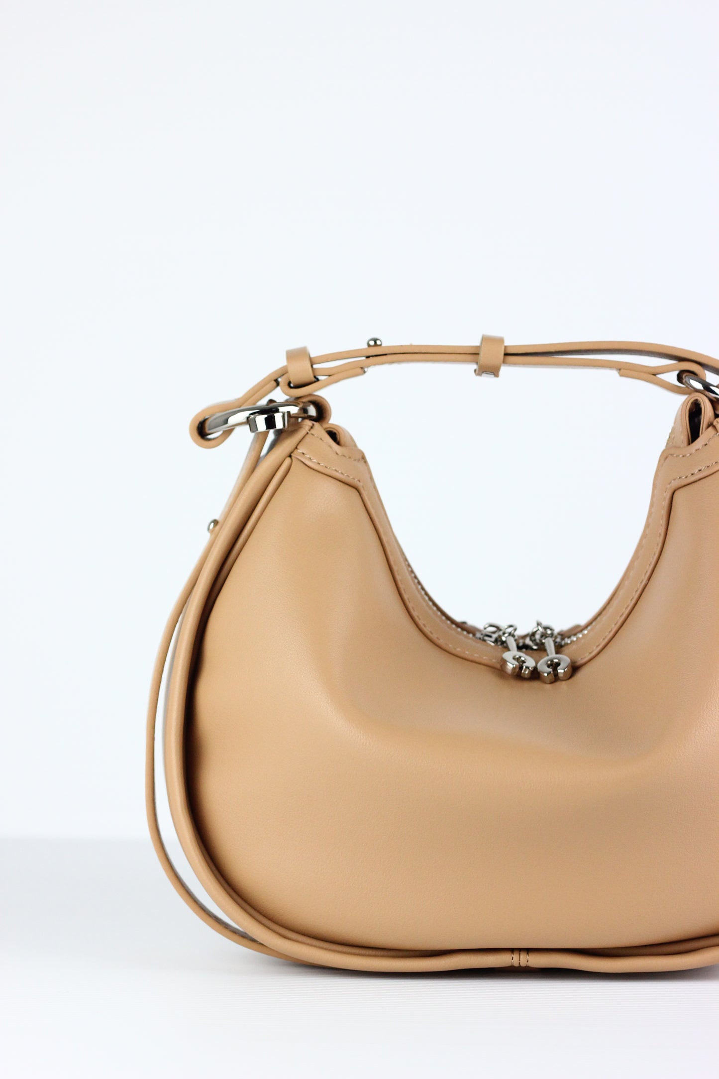 JUDITH Cowhide Leather Bag in Apricot