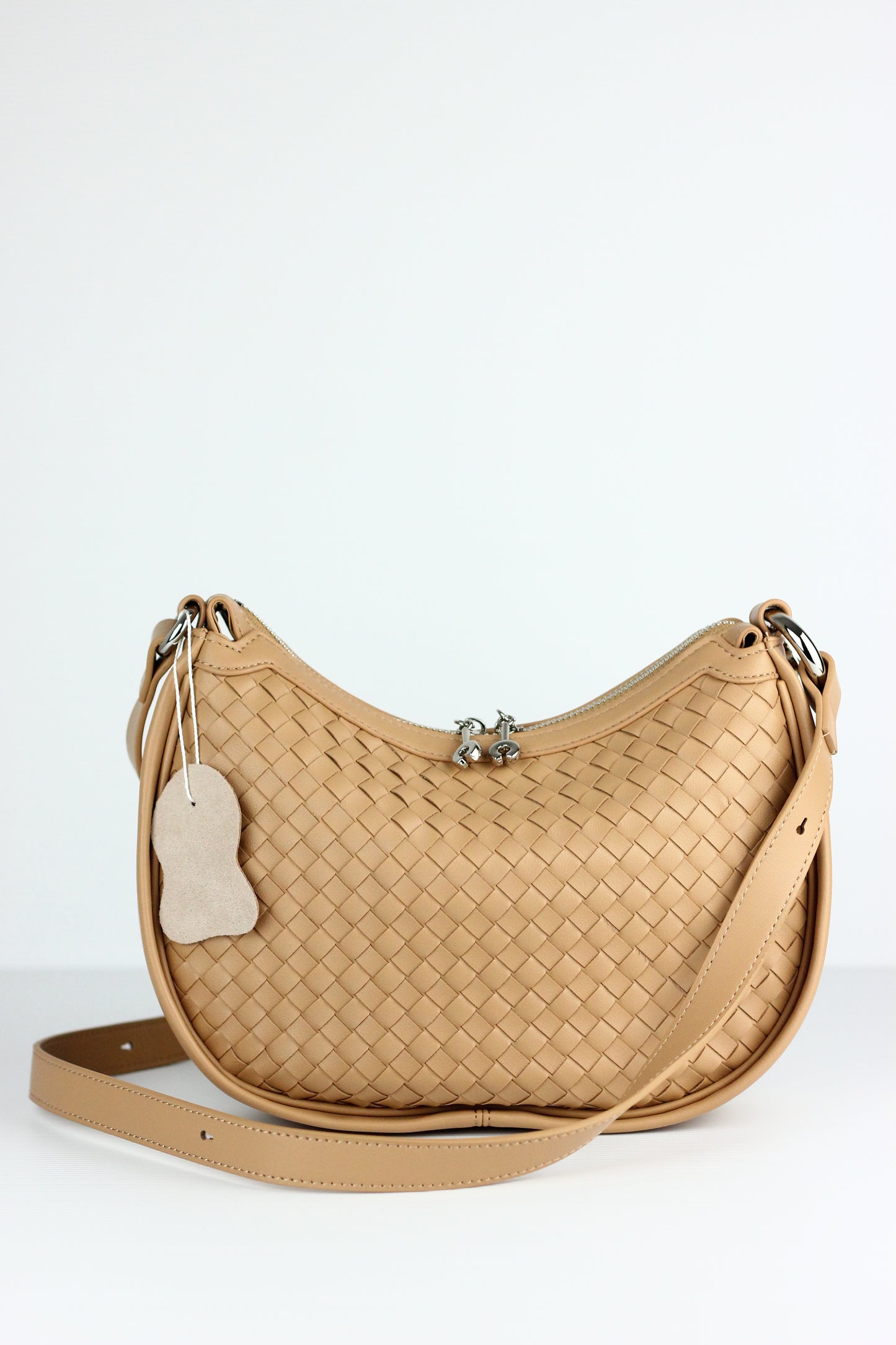 JUDITH Cowhide Leather Bag in Apricot