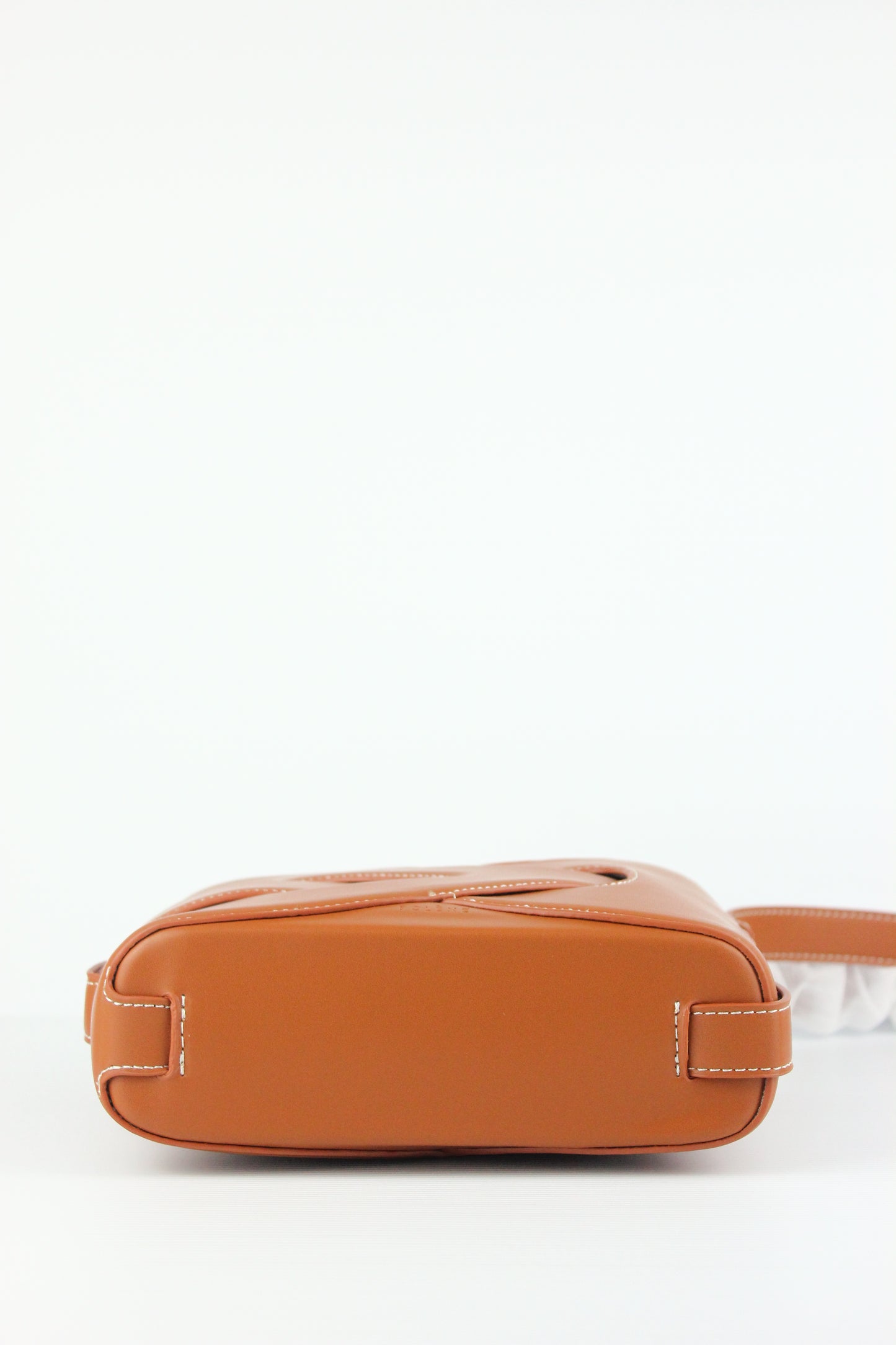 Maci Genuine Cowhide Leather Bucket Bag in Camel