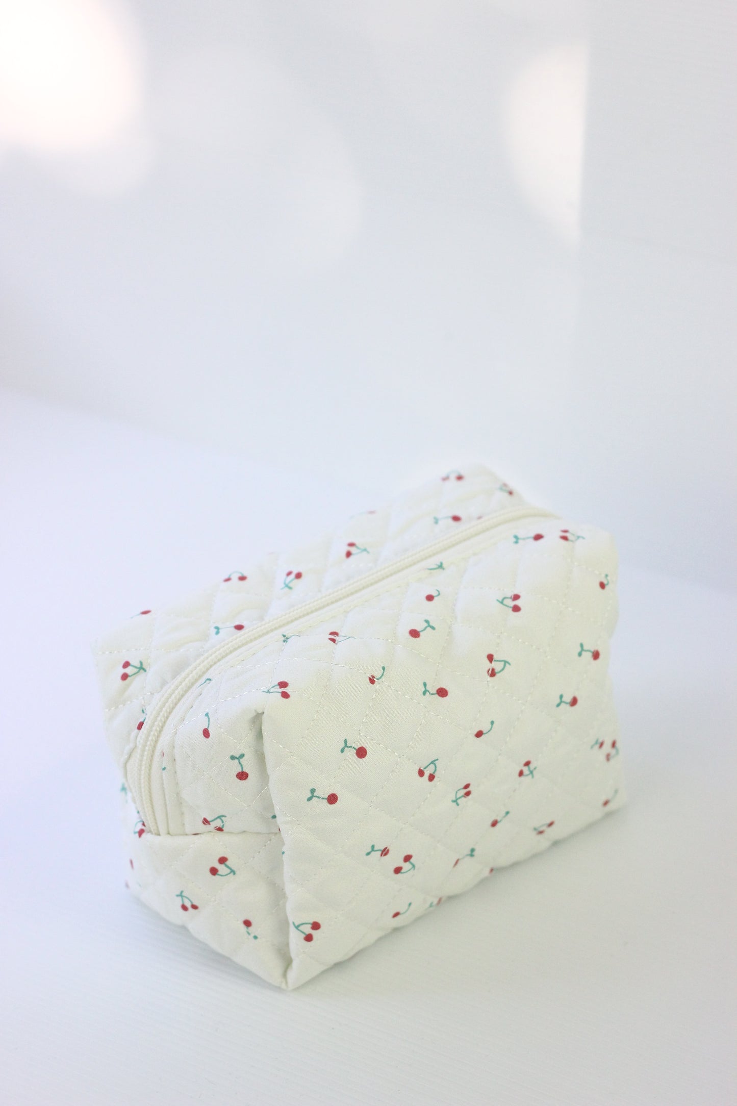 Quilted Cosmetic Pouch - Cherries