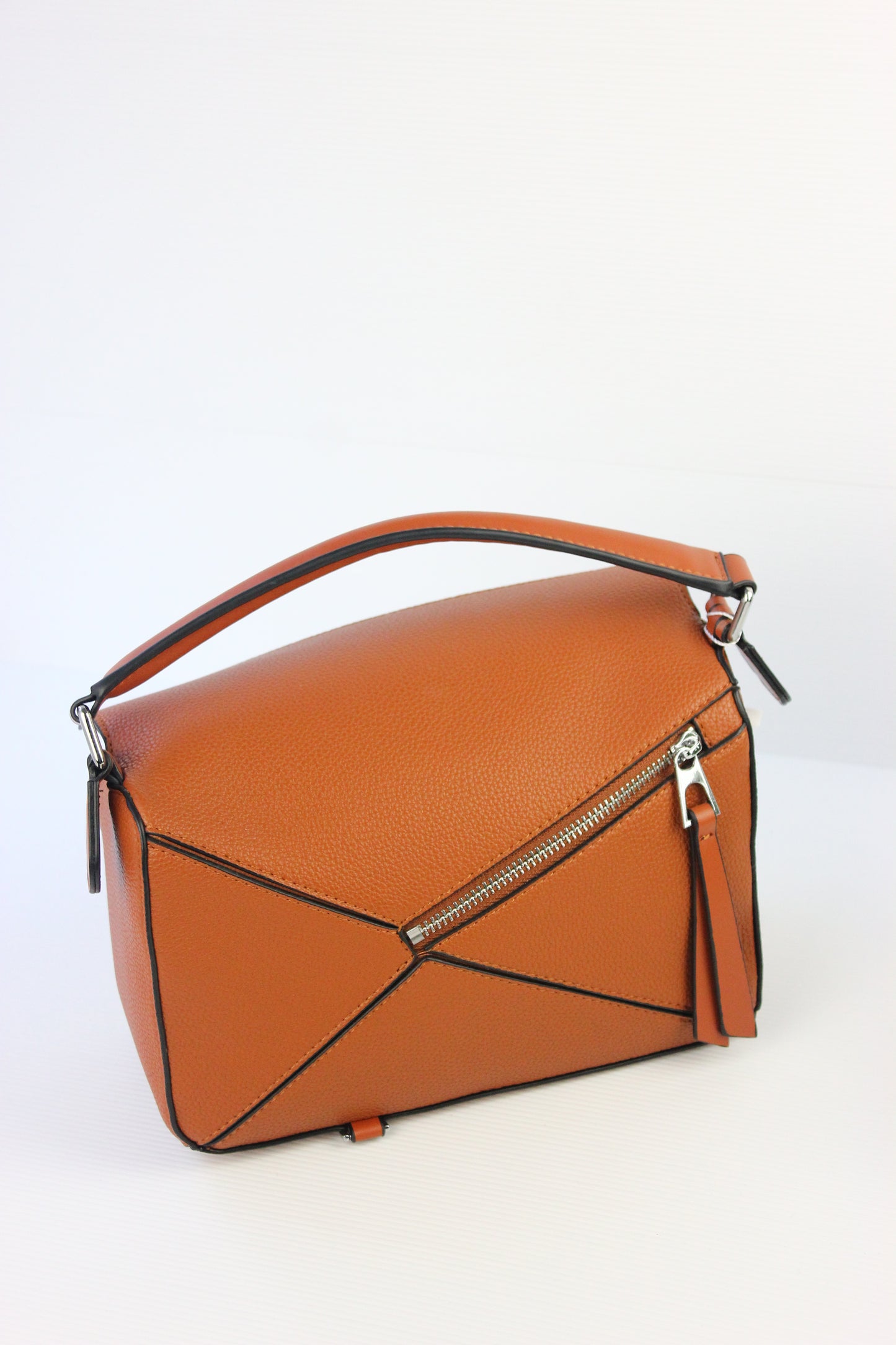 Olivia Puzzle Bag in Genuine Tan Leather