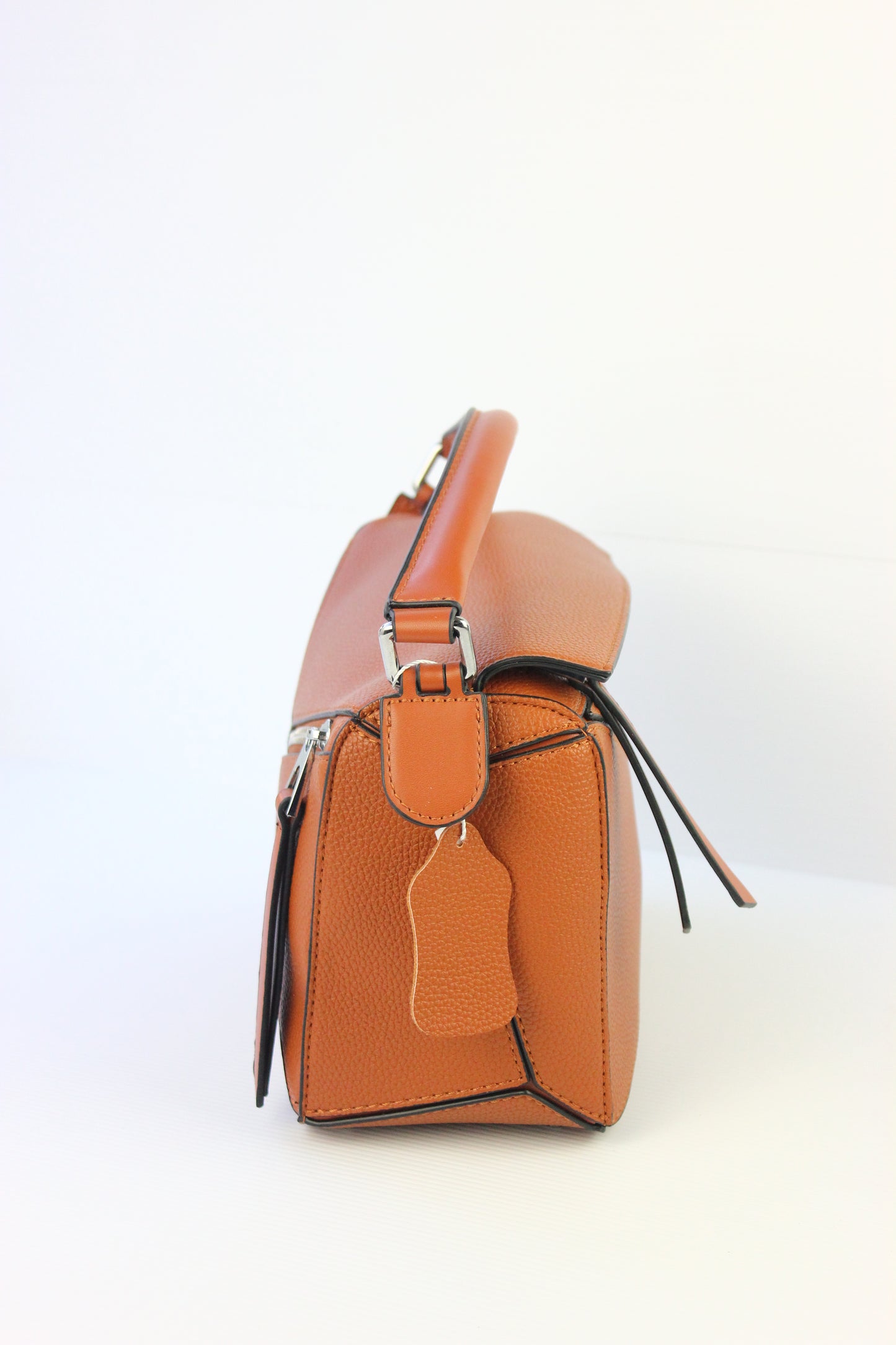 Olivia Puzzle Bag in Genuine Tan Leather