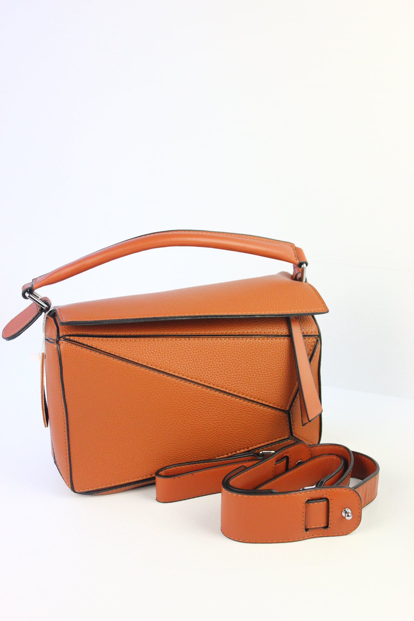 Olivia Puzzle Bag in Genuine Tan Leather