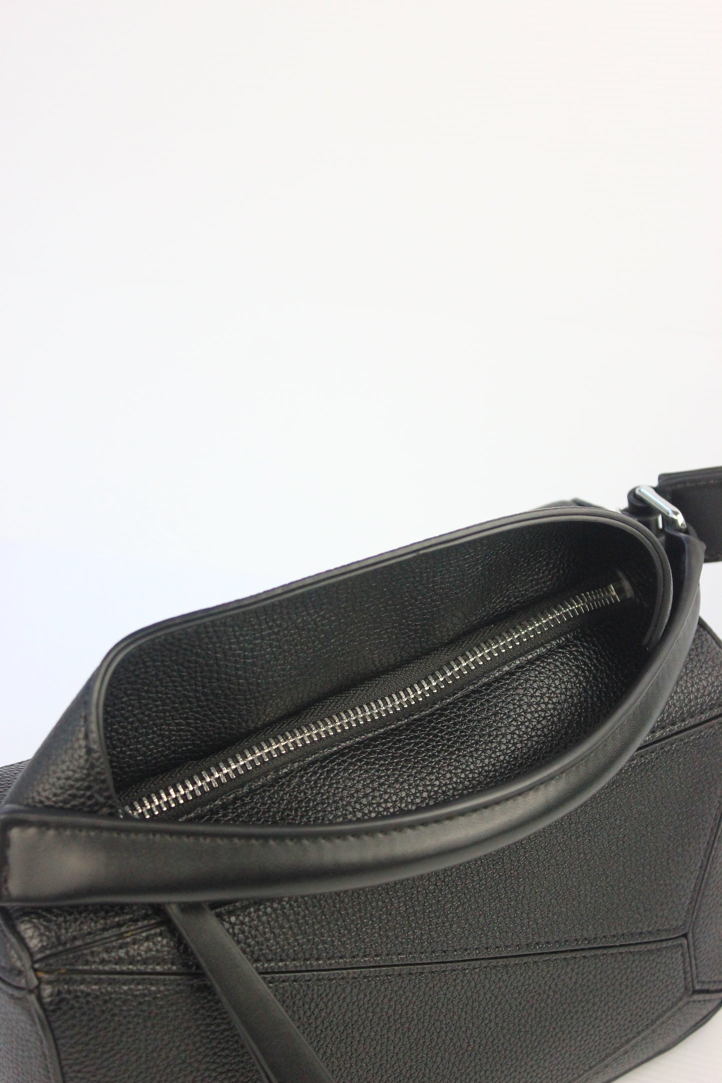Olivia Puzzle Bag in Genuine Black Leather
