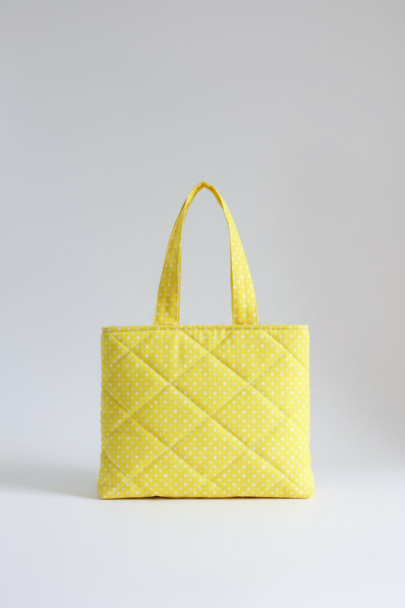 Medium Bible Book Tote in Yellow Polka (Embroidery-Ready)