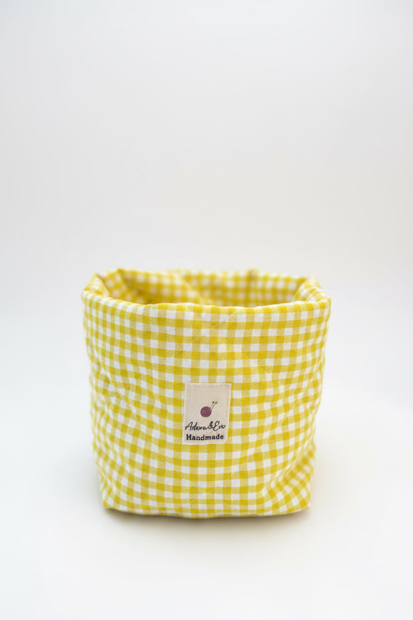 Cloud Bucket Vanity Organiser  in Sunny Gingham