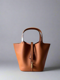 Brown Leather Bucket Bag