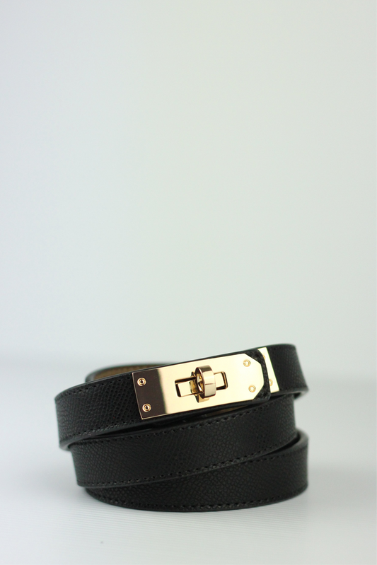 Lanna Belt in Genuine Leather. Black