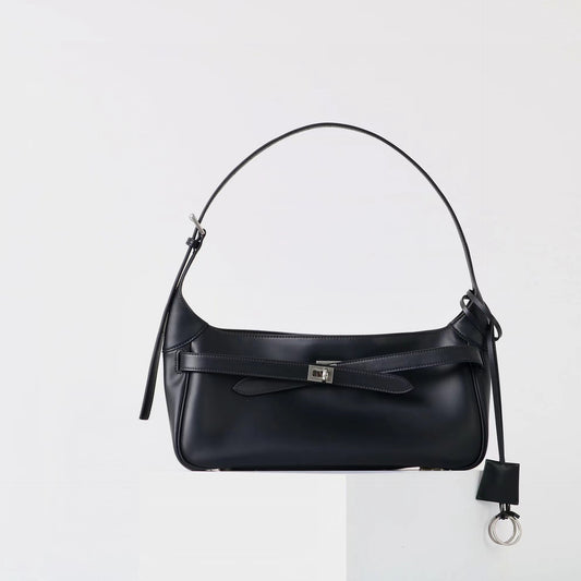 [PREORDER] Tacey in Genuine Leather Tote - Black
