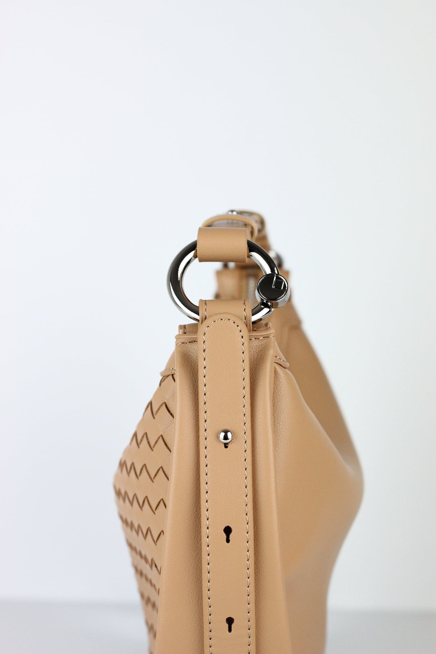 JUDITH Cowhide Leather Bag in Apricot