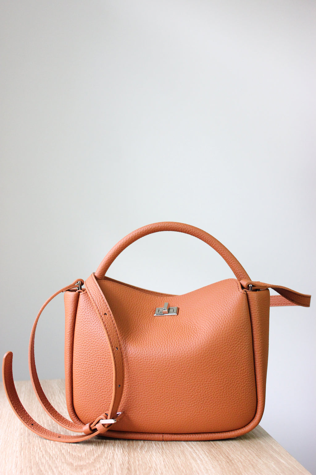 Holly Genuine Leather Bag in Tan