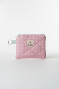 Quilted Keychain Pouch in Pink Vintage Polka