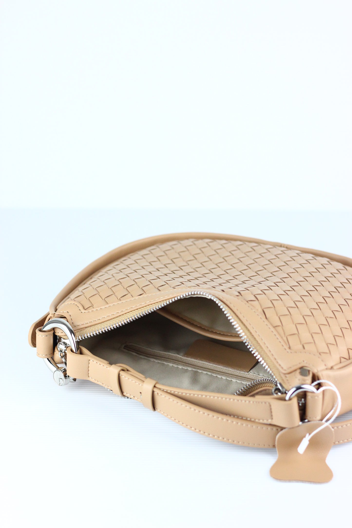 JUDITH Cowhide Leather Bag in Apricot