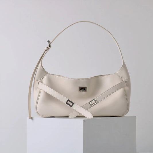 [PREORDER] Tacey in Genuine Leather Tote - White