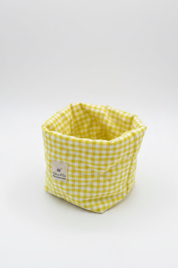 Cloud Bucket Vanity Organiser  in Sunny Gingham
