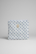 Medium Flat  Zipped Pouch in Blue Floral