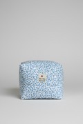 Medium Boxy Quilted Pouch in Dainty Blue Leaf