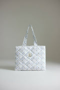 Medium Quilted Bible Book Tote in (Blue Fern Garden (Embroidery-Ready)