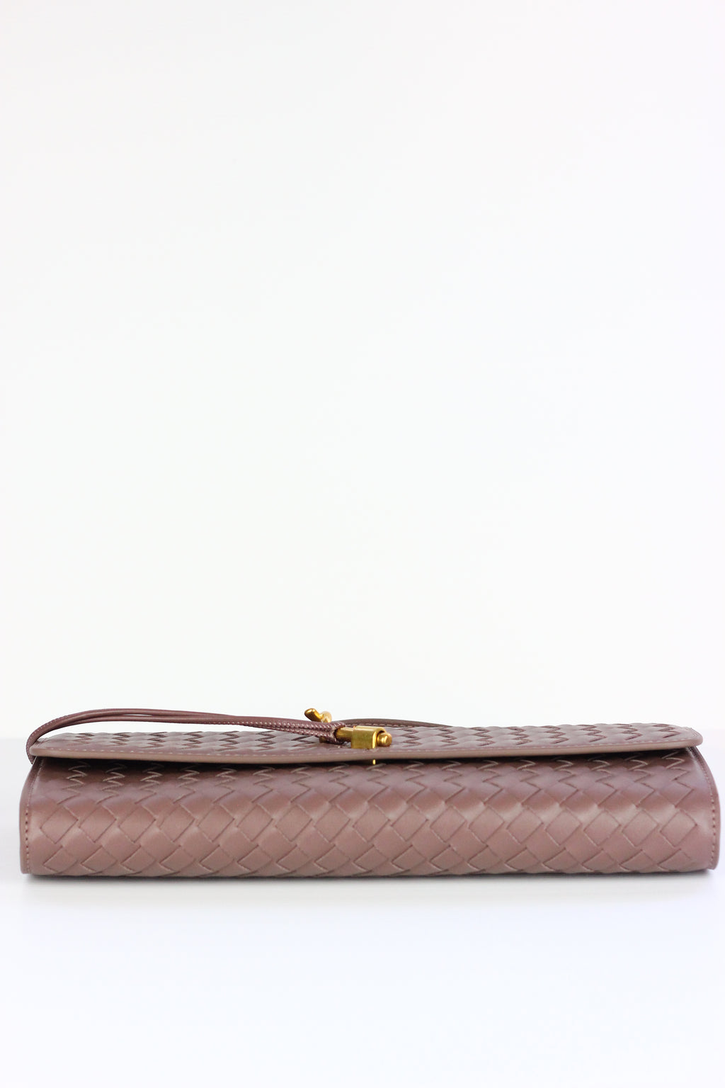 BEATRICE Weaved Clutch Bag in Greyish Brown
