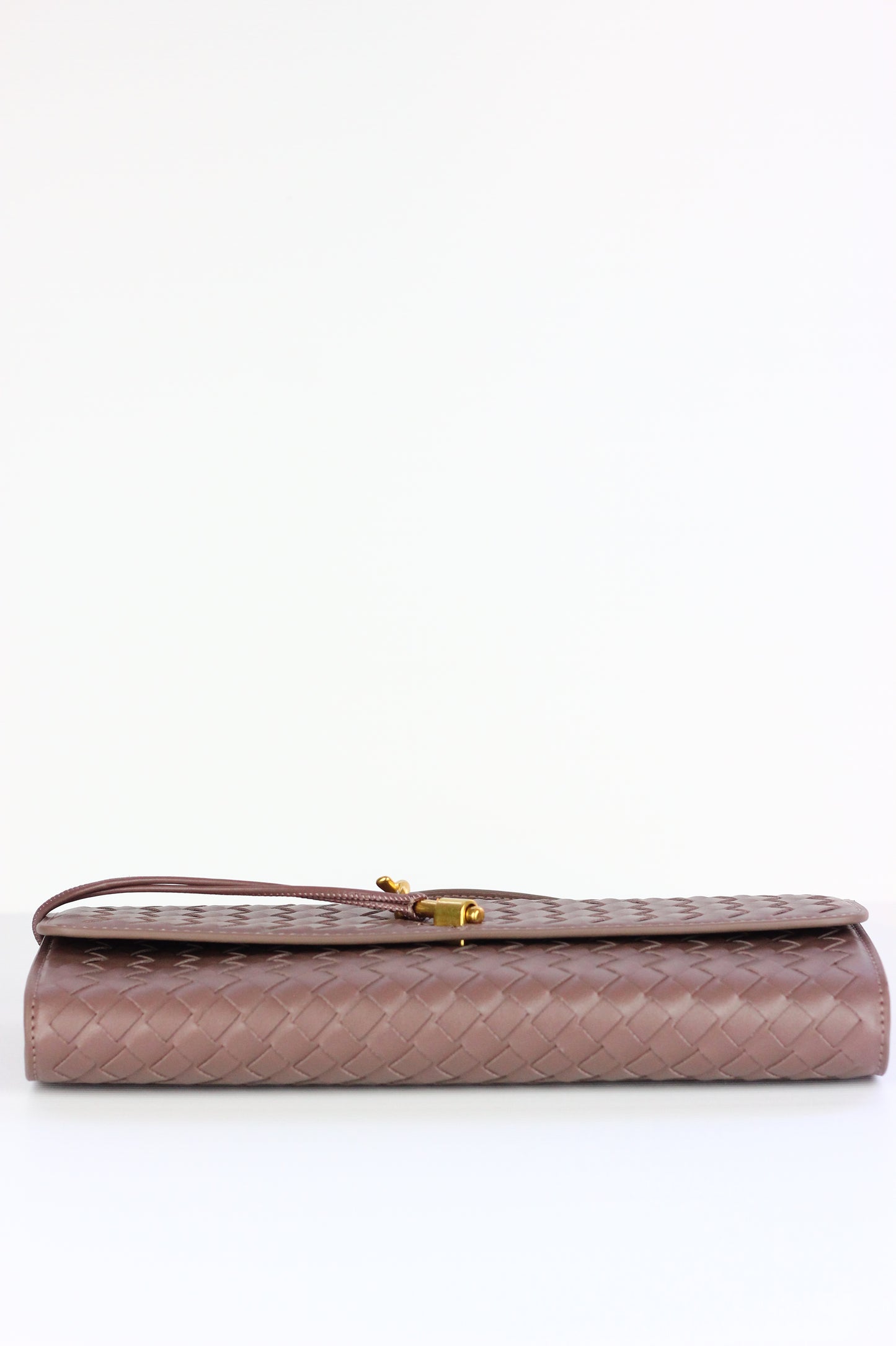 BEATRICE Weaved Clutch Bag in Greyish Brown