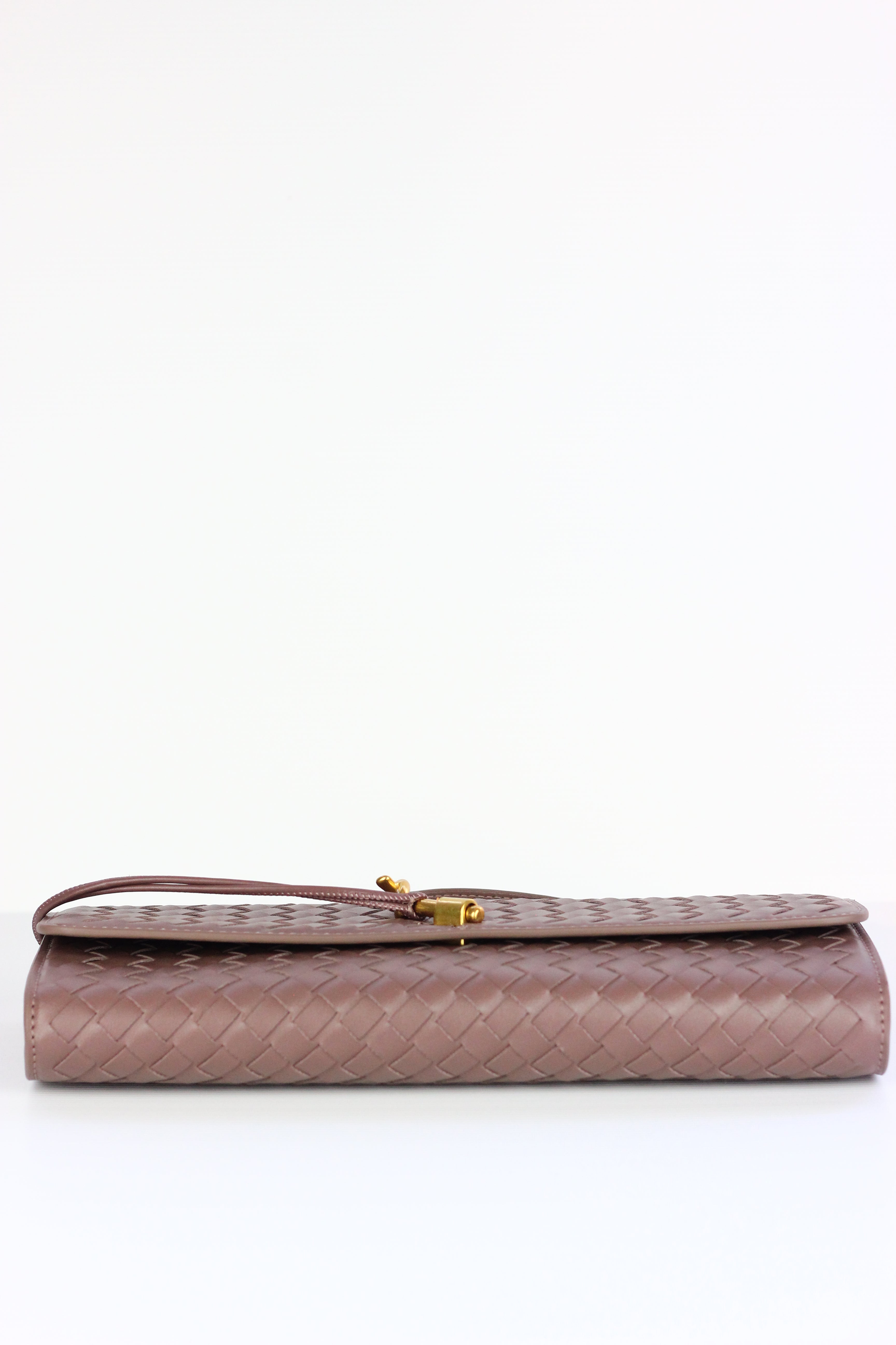 BEATRICE Weaved Clutch Bag in Greyish Brown