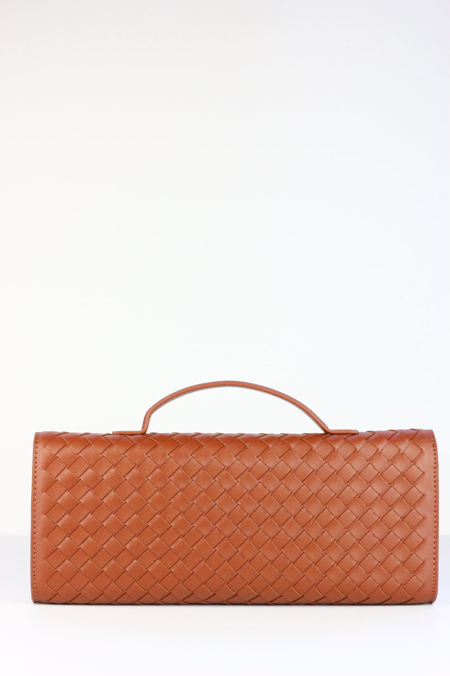 BEATRICE Weaved Clutch Bag in Brown