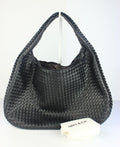 Hannah Weaved Hobo Bag in Black