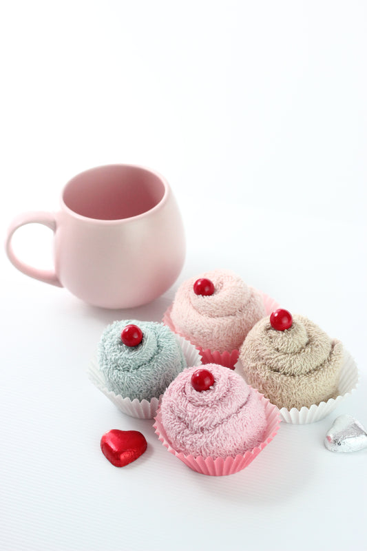 Organic Cotton Towel Cupcake - Box of 4