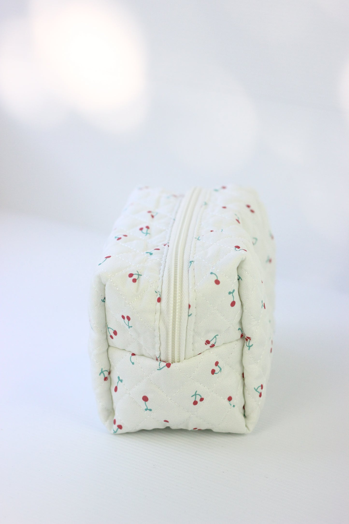 Quilted Cosmetic Pouch - Cherries