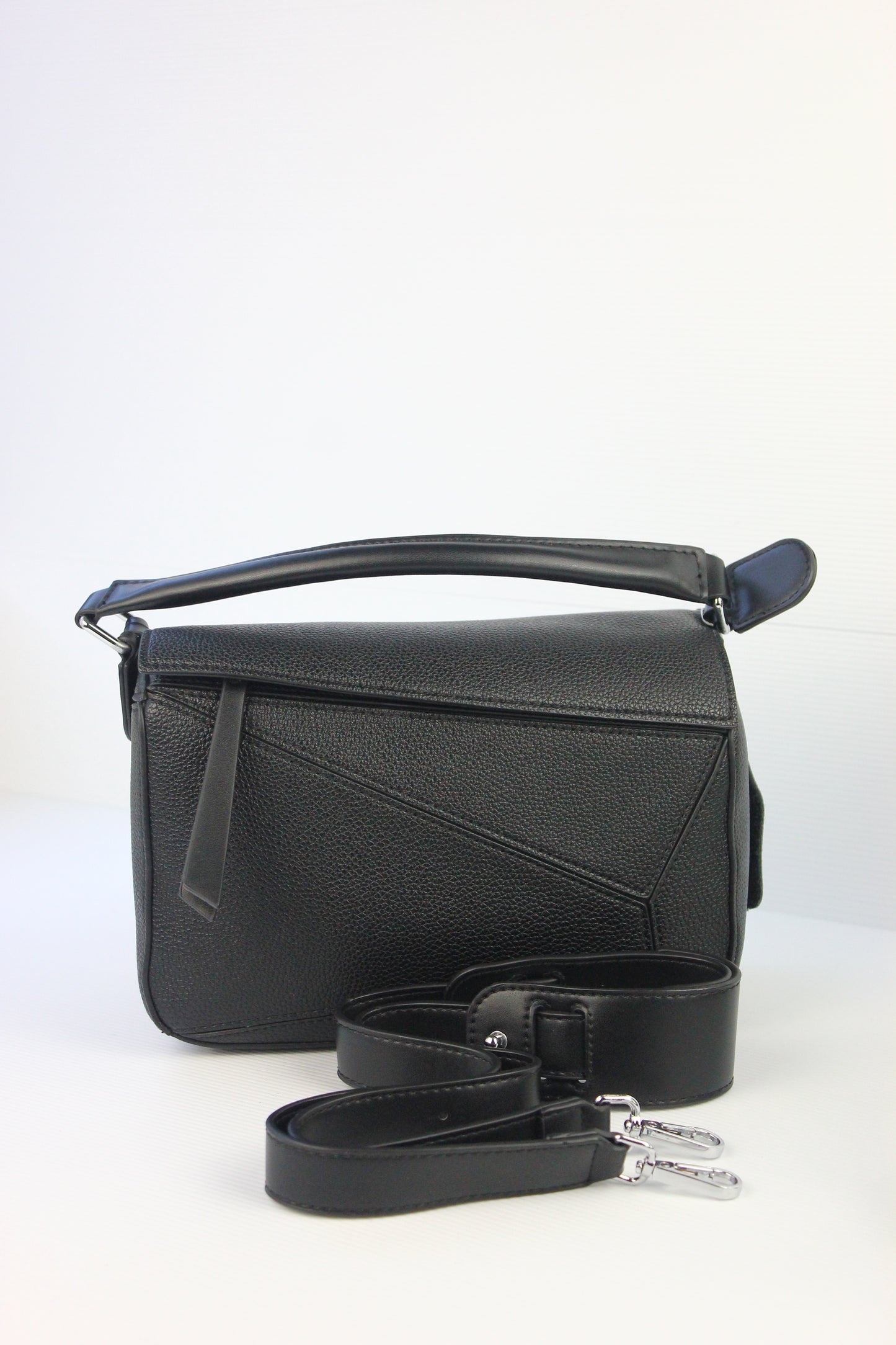 Olivia Puzzle Bag in Genuine Black Leather